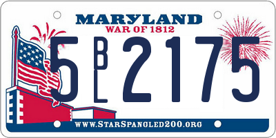 MD license plate 5BL2175