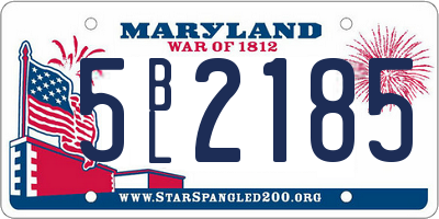 MD license plate 5BL2185