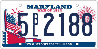 MD license plate 5BL2188