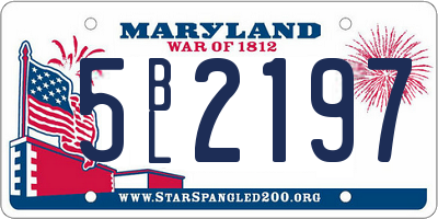 MD license plate 5BL2197