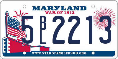 MD license plate 5BL2213