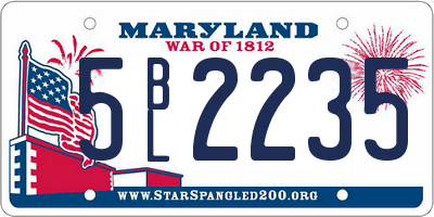 MD license plate 5BL2235