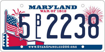 MD license plate 5BL2238