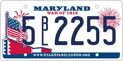 MD license plate 5BL2255