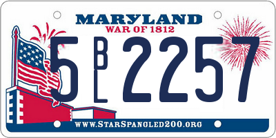 MD license plate 5BL2257
