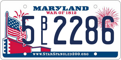 MD license plate 5BL2286