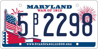 MD license plate 5BL2298