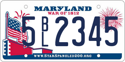 MD license plate 5BL2345