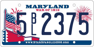 MD license plate 5BL2375