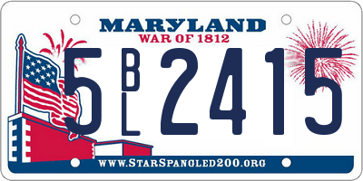 MD license plate 5BL2415
