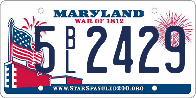 MD license plate 5BL2429