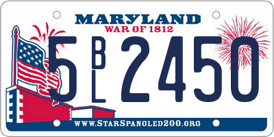 MD license plate 5BL2450