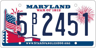MD license plate 5BL2451