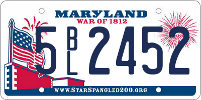 MD license plate 5BL2452