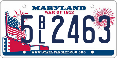 MD license plate 5BL2463