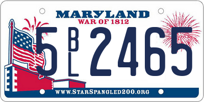 MD license plate 5BL2465