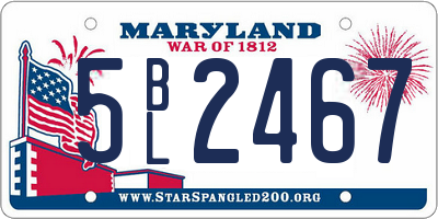 MD license plate 5BL2467