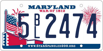 MD license plate 5BL2474