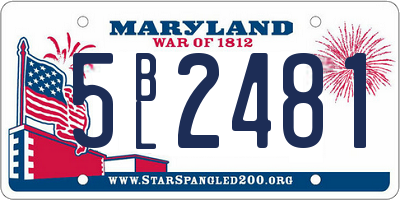 MD license plate 5BL2481