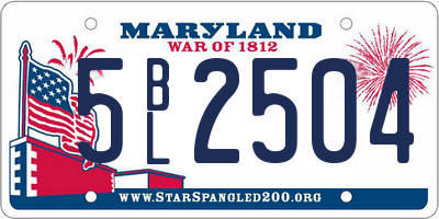 MD license plate 5BL2504