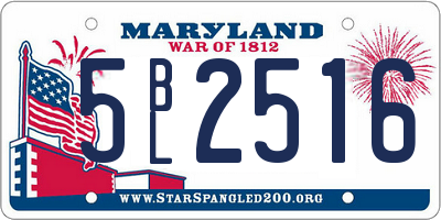 MD license plate 5BL2516
