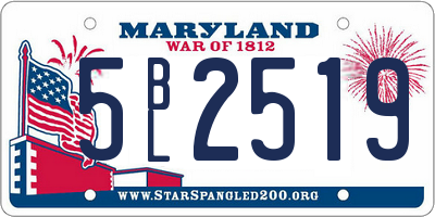 MD license plate 5BL2519
