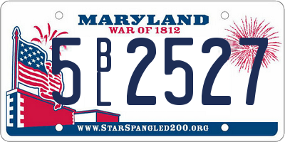 MD license plate 5BL2527