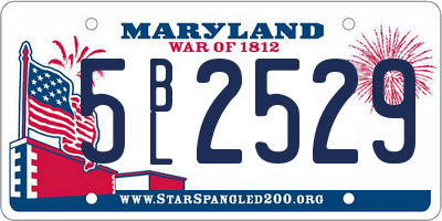 MD license plate 5BL2529