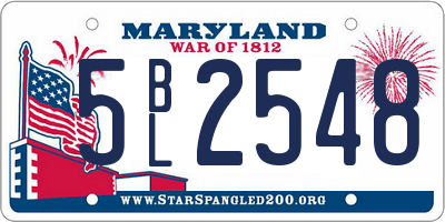 MD license plate 5BL2548