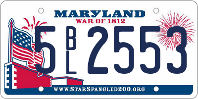 MD license plate 5BL2553