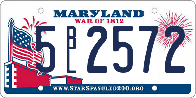 MD license plate 5BL2572