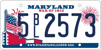 MD license plate 5BL2573