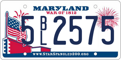 MD license plate 5BL2575