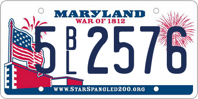 MD license plate 5BL2576
