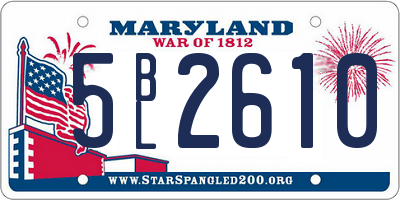 MD license plate 5BL2610