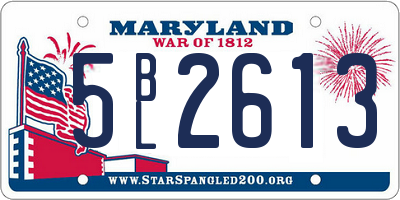 MD license plate 5BL2613