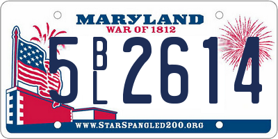 MD license plate 5BL2614