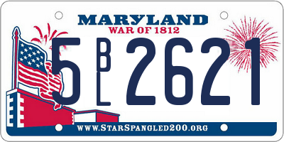 MD license plate 5BL2621
