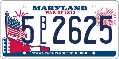 MD license plate 5BL2625