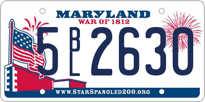 MD license plate 5BL2630
