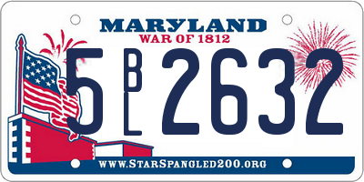 MD license plate 5BL2632