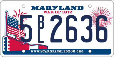 MD license plate 5BL2636
