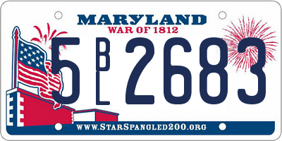 MD license plate 5BL2683
