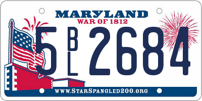 MD license plate 5BL2684