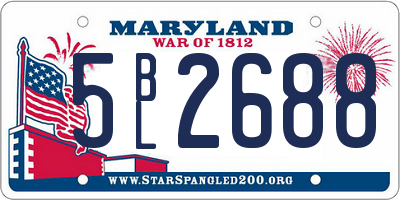 MD license plate 5BL2688
