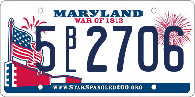 MD license plate 5BL2706