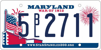 MD license plate 5BL2711
