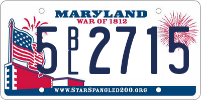 MD license plate 5BL2715