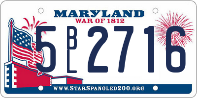 MD license plate 5BL2716