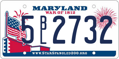 MD license plate 5BL2732